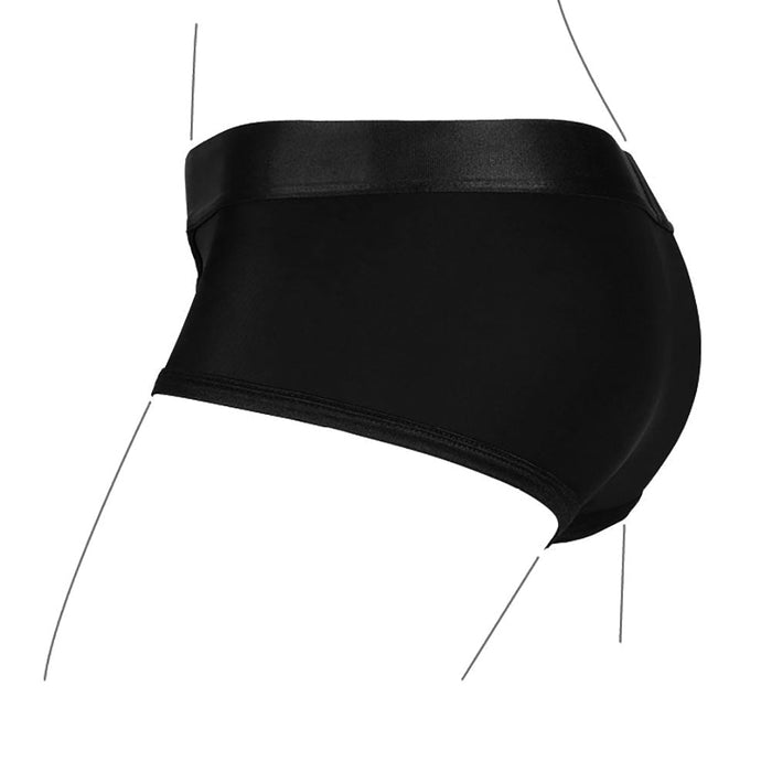 Ouch! Black Vibrating Strap-on Brief /L