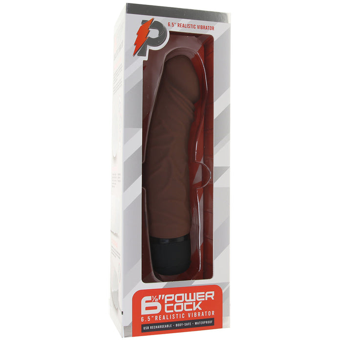 PowerCock 6.5 Inch Realistic Vibe in Dark Brown