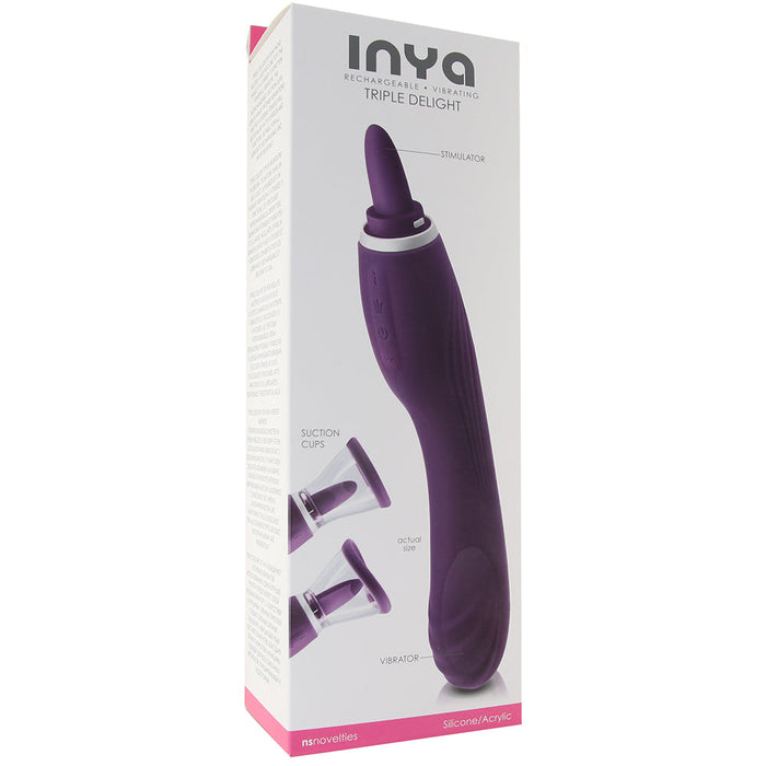 Inya Triple Delight Licking Suction Vibe in Purple