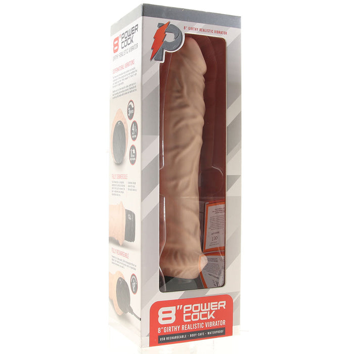 Power Cock 8 Inch Girthy Realistic Vibe in Light