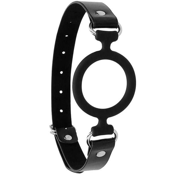 Black & White Strapped Silicone Ring Gag