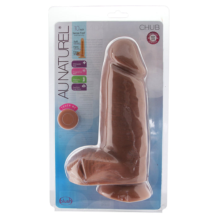 Au Naturel Chub 10 Inch Sensa Feel Dildo in Mocha