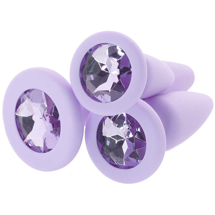 First Time Crystal Booty Anal Plug Set in Purple