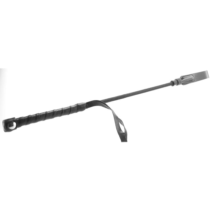 Short Riding Crop with Slim Tip in Black