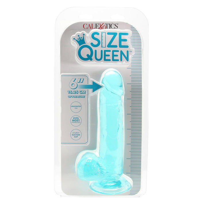 Size Queen 6 Inch Jelly Dildo in Teal