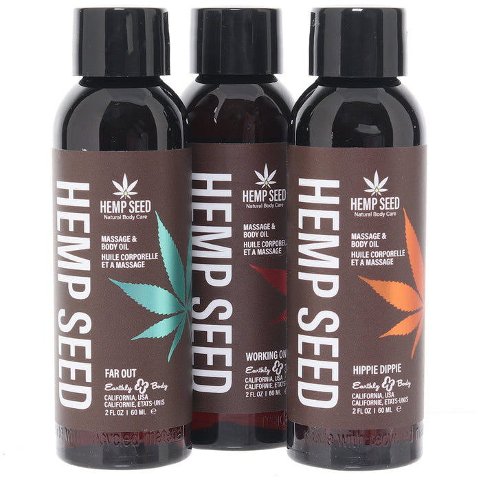 Hemp Seed Massage Groovy Oil Gift Set in 2oz/60ml x 3