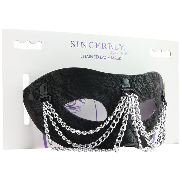 Sincerely Chained Lace Mask in Black