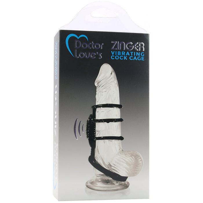 Dr. Love's Zinger Vibrating Cock Cage in Black