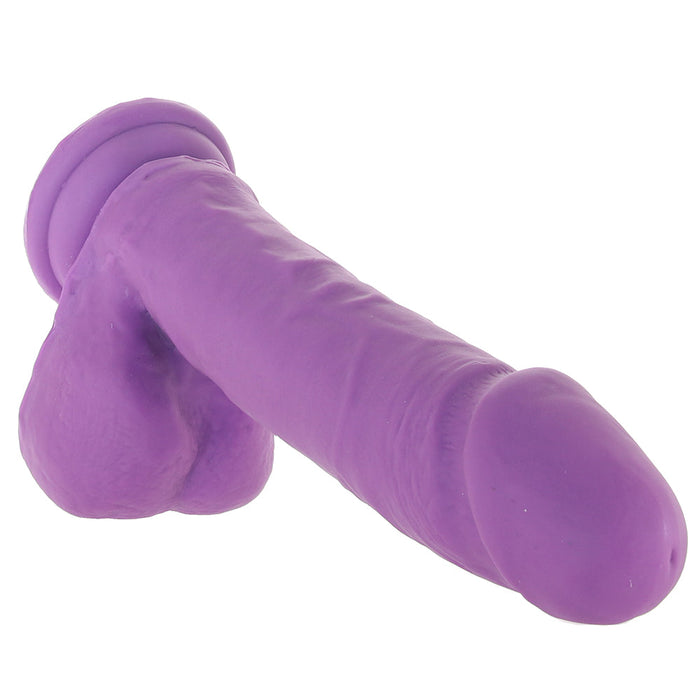 Neo 8 Inch Dual Density Ballsy Dildo in Purple