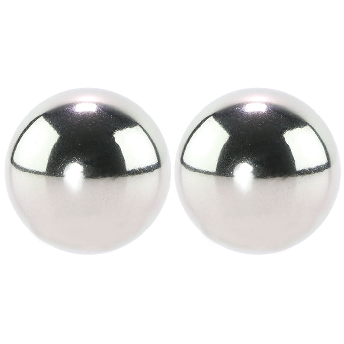 Metallic Weighted Steel Orgasm Balls in Silver