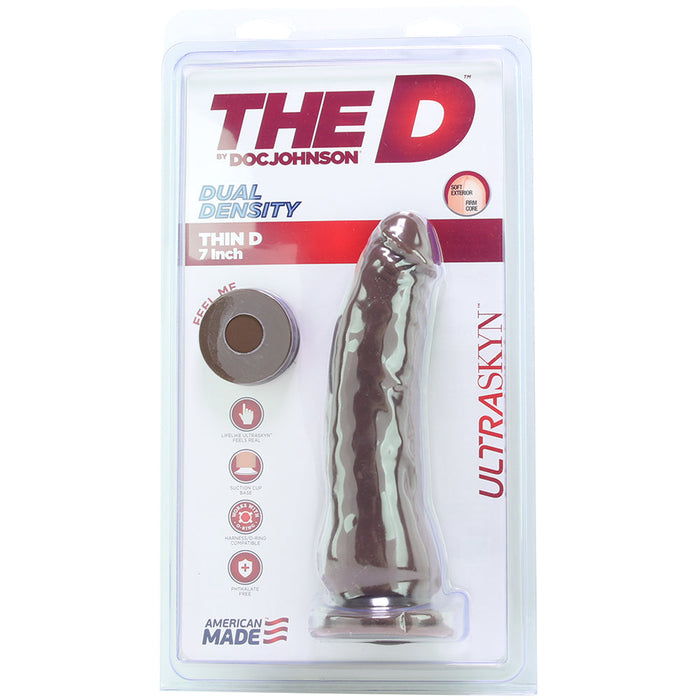 The Thin D 7 Inch ULTRASKYN Dildo in Chocolate