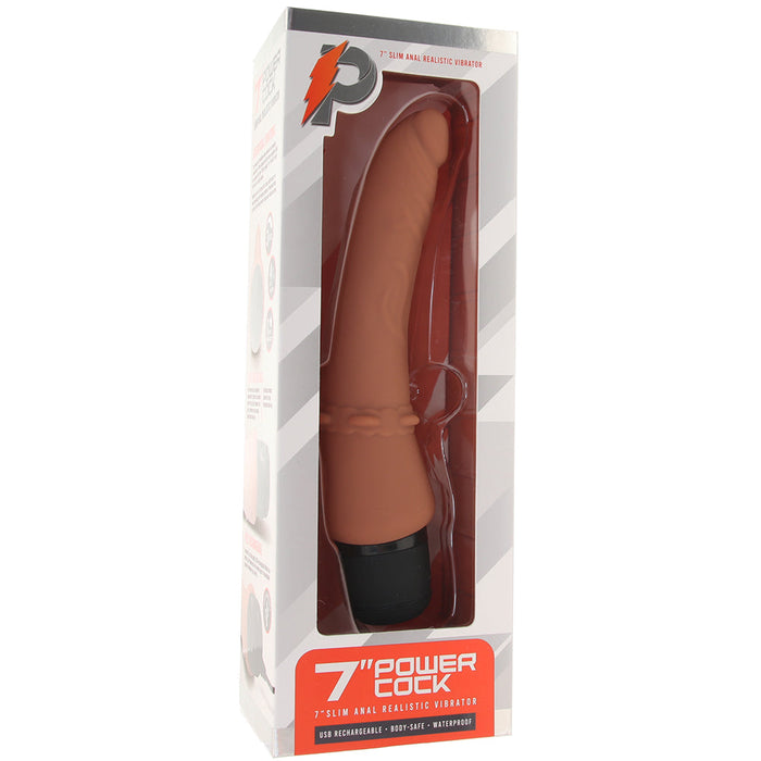 PowerCock 7 Inch Slim Realistic Vibe in Mocha