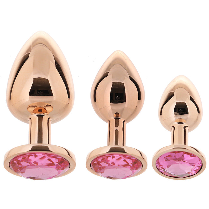 Rear Assets Round Gem Metal Plug Kit in Rose