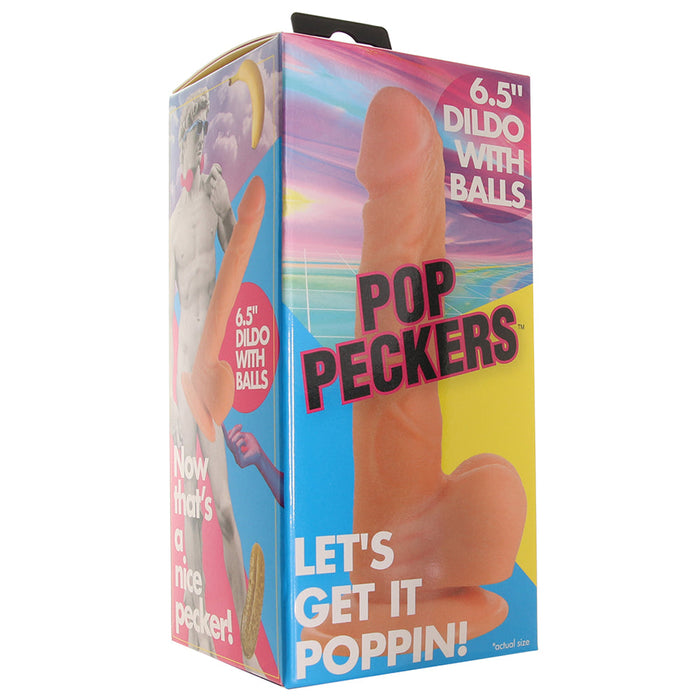 Pop Peckers 6.5 Inch  Ballsy Dildo in Light