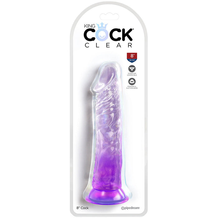 King Cock 8 Inch Dildo in Purple