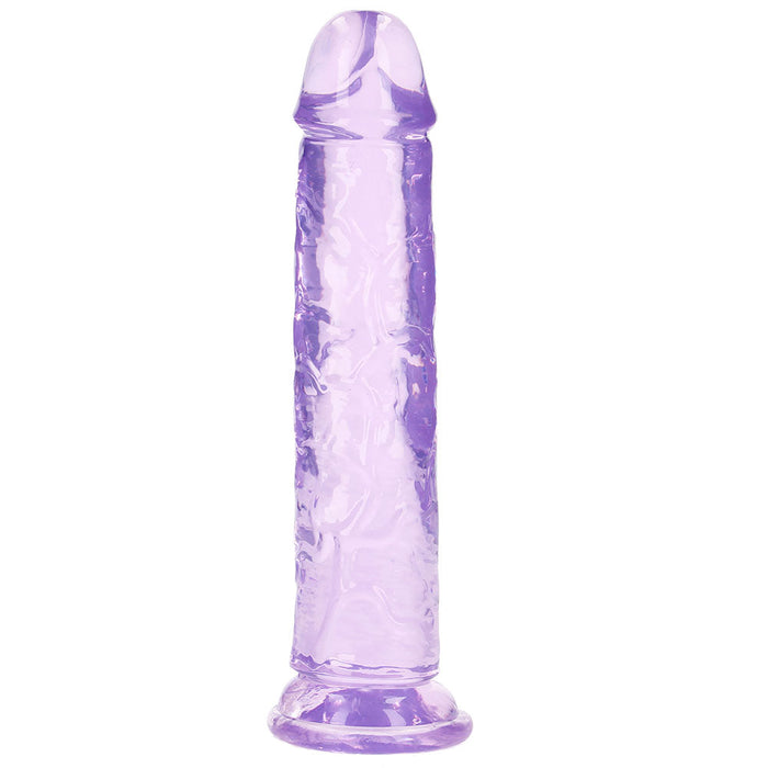 RealRock Crystal Clear Jelly 8 Inch Dildo in Purple