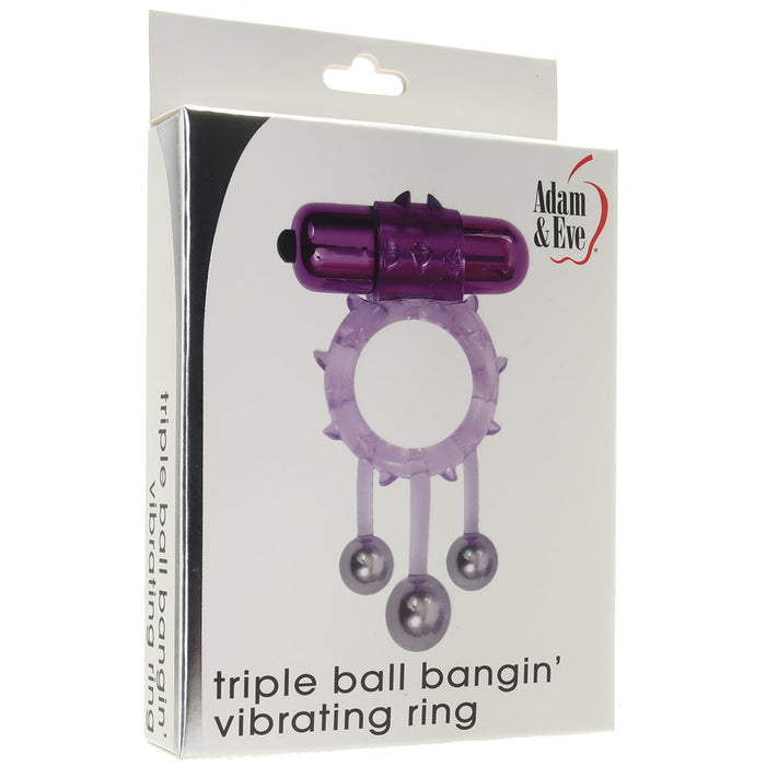 Triple Ball Bangin' Vibrating Ring in Purple