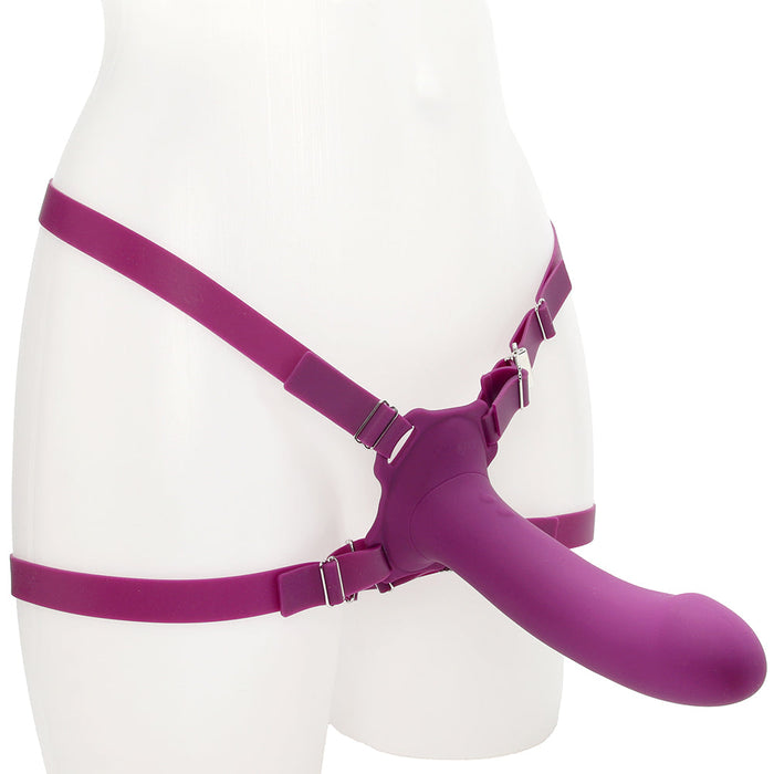 ME2 Rumbler Vibrating Silicone Strap-On in Purple