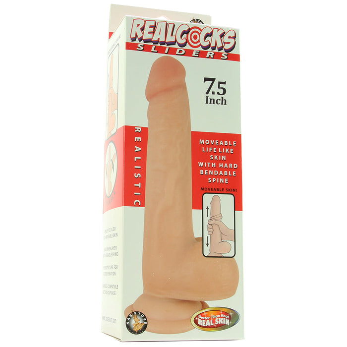 Real Cocks 7.5 Inch Realistic Sliders Dildo in Vanilla