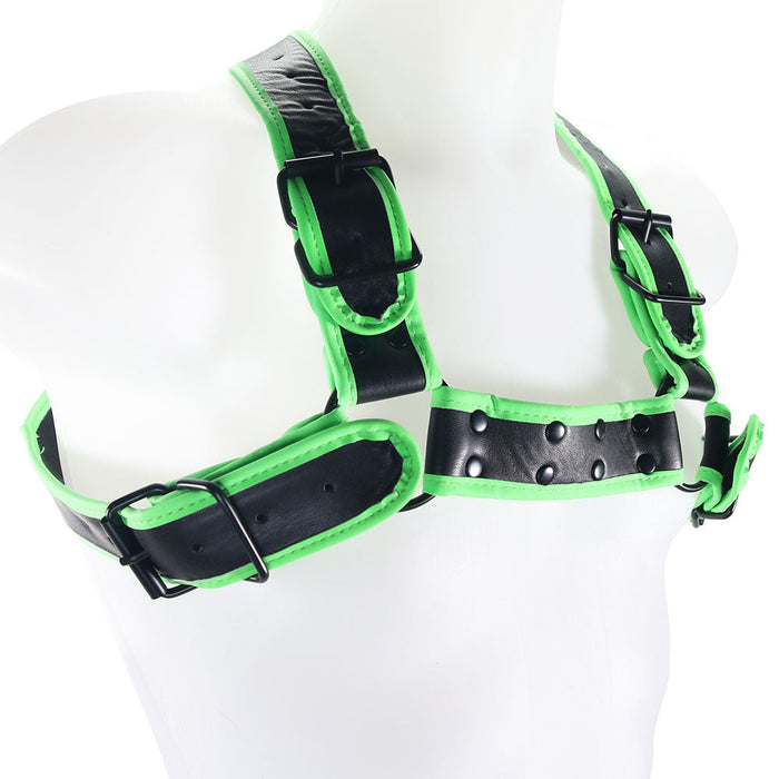 Ouch! Glow in the Dark Buckle Bulldog Harness /M