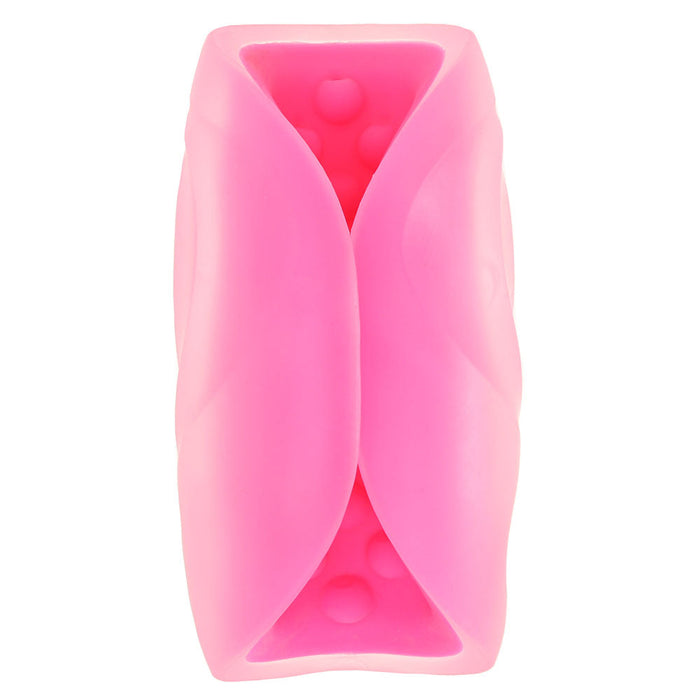 The Gripper Beaded Grip Open Sleeve Masturbator in Pink