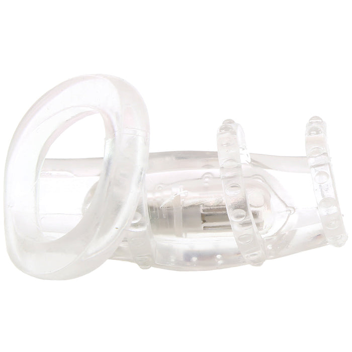 Dr. Love's Zinger Vibrating Cock Cage in Clear