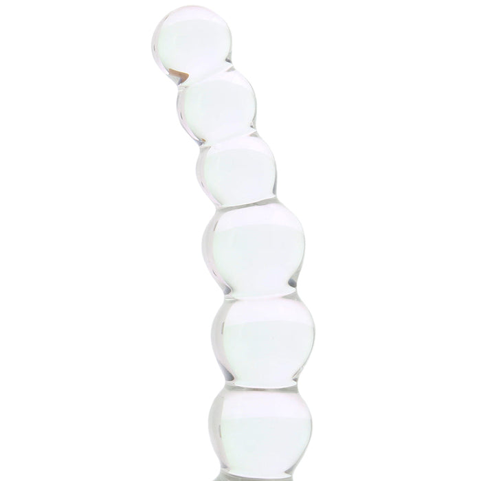 5 Inch Curved Glass Beaded Dildo