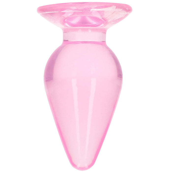 RealRock Crystal Clear Jelly 4.5 Inch Butt Plug in Pink