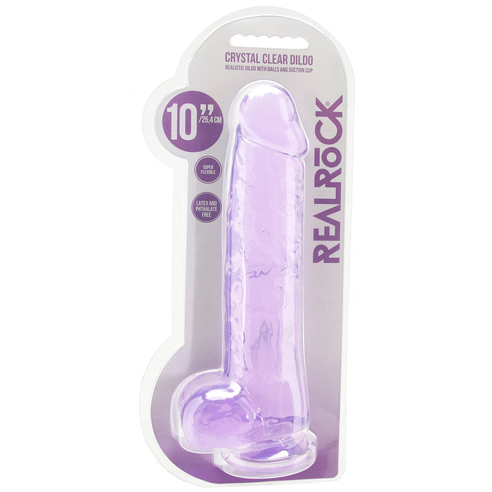 RealRock 10 Inch Realistic Ballsy Dildo in Purple