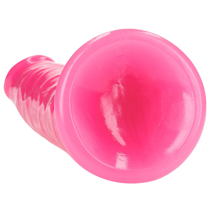 RealRock Glow In The Dark 7 Inch Slim Dildo in Pink