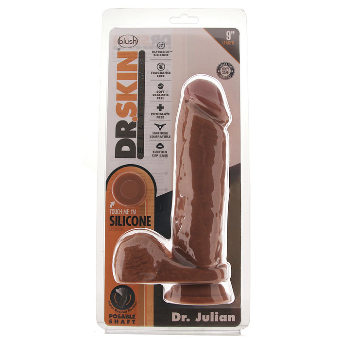 Dr. Skin Dr. Julian 9 Inch Silicone Dildo in Mocha