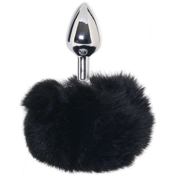 WhipSmart 3 Inch Fluffy Bunny Metal Plug in Black