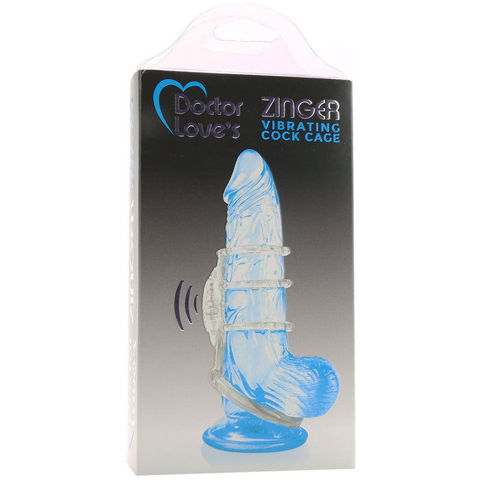 Dr. Love's Zinger Vibrating Cock Cage in Clear