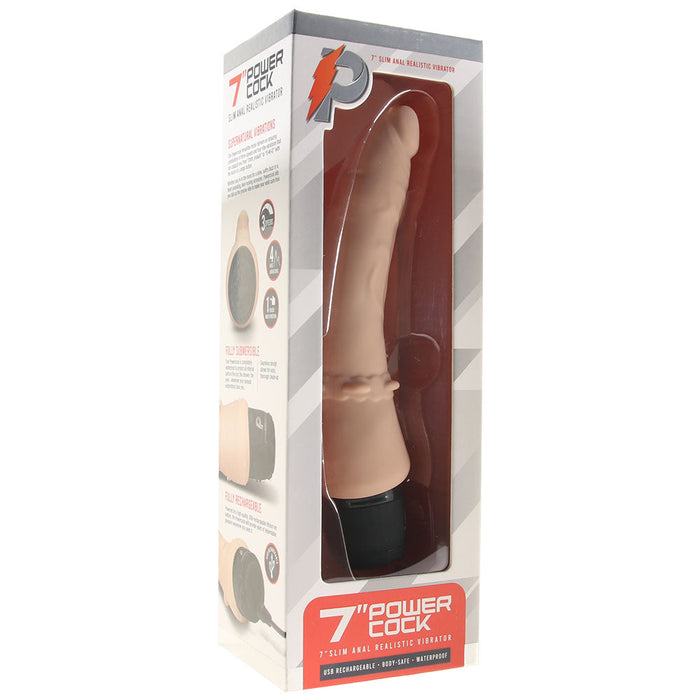 Power Cock 7 Inch Slim Realistic Vibe in Light