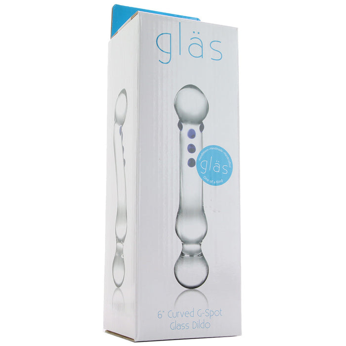 6 Inch Curved G-Spot Nubby Glass Dildo