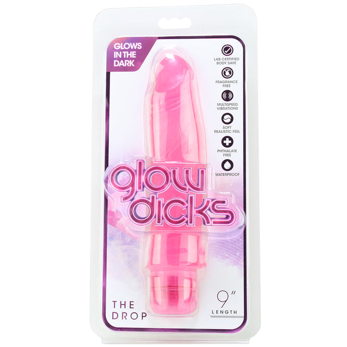 Glow Dicks 9 Inch The Drop Vibe in Pink