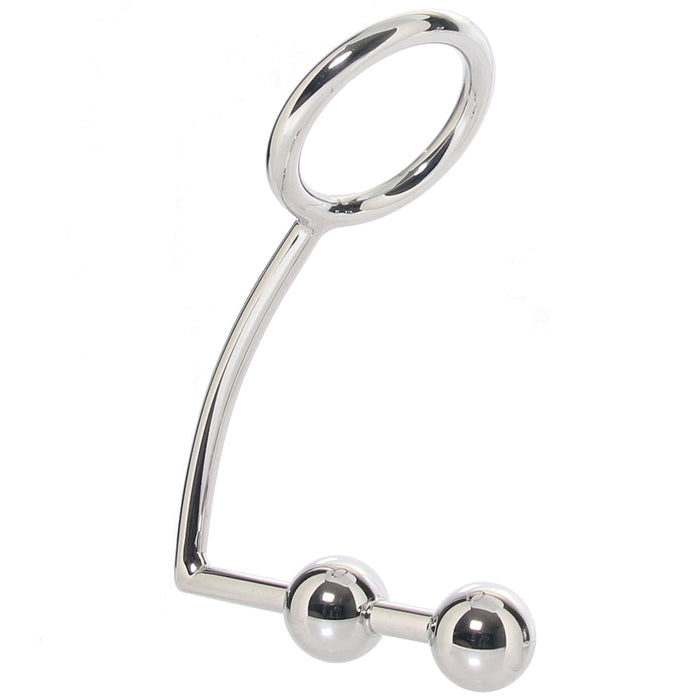 Blueline 2 Bead Stainless Steel Anal Hook & Cock Ring