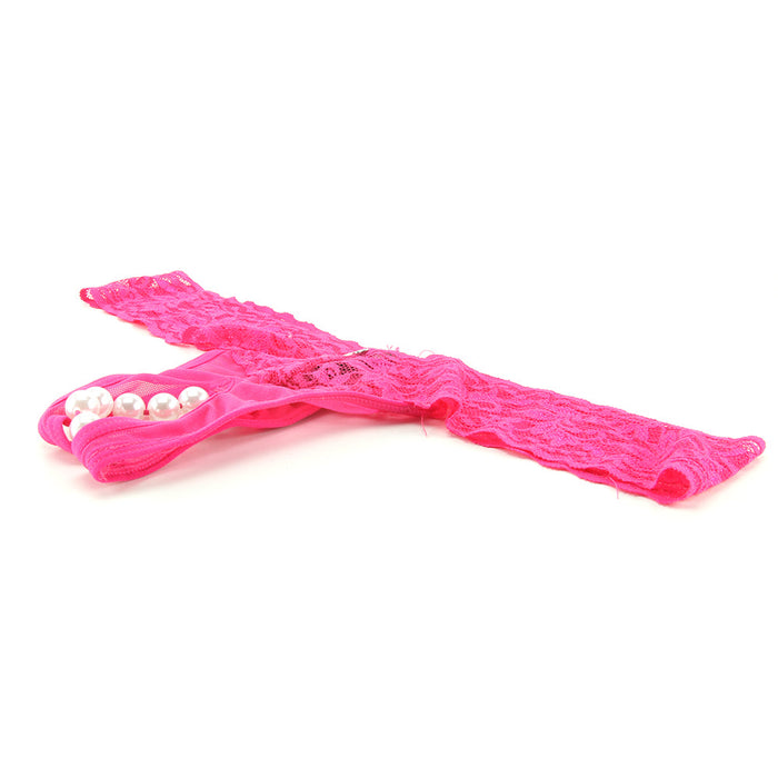 Stimulating Panties with Pearl Pleasure Beads Pink in M/L