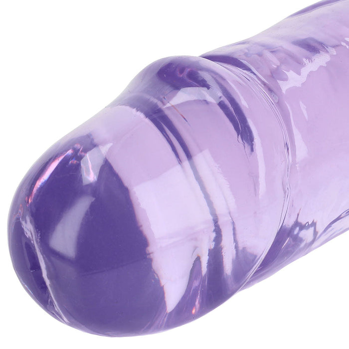 RealRock Crystal Clear Jelly 13 Inch Double Dildo in Purple