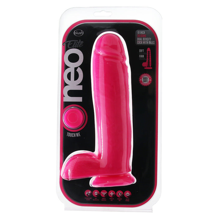 Neo Elite 10 Inch Dual Density Silicone Cock in Pink