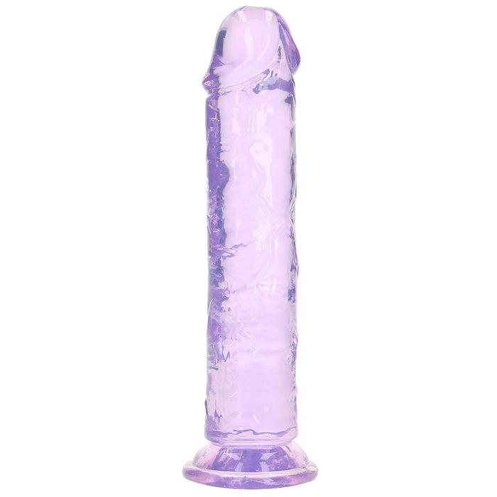 RealRock Crystal Clear Jelly 8 Inch Dildo in Purple