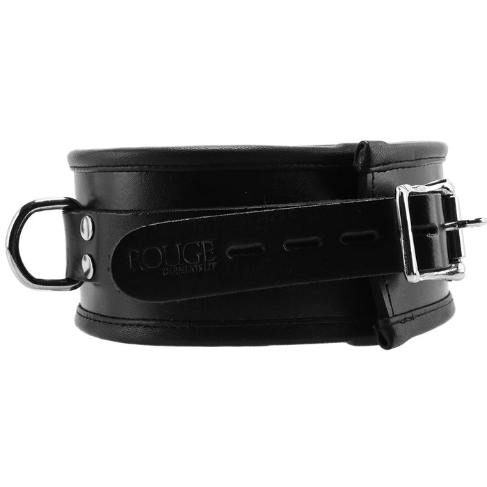 Padded Leather Collar in Black