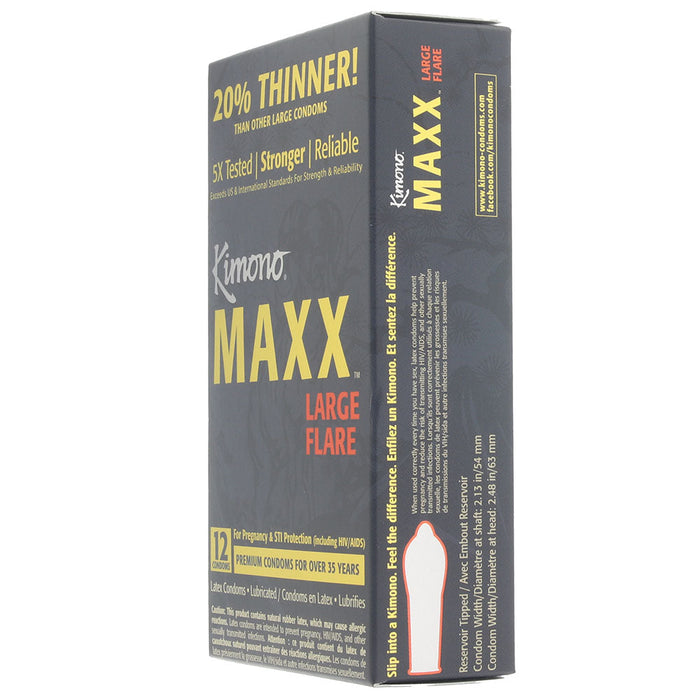 Kimono MAXX Large Flare Condoms in 12 Pack