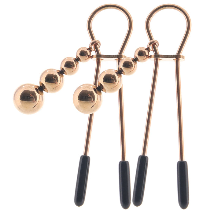 Selopa Beaded Nipple Clamps in Rose Gold