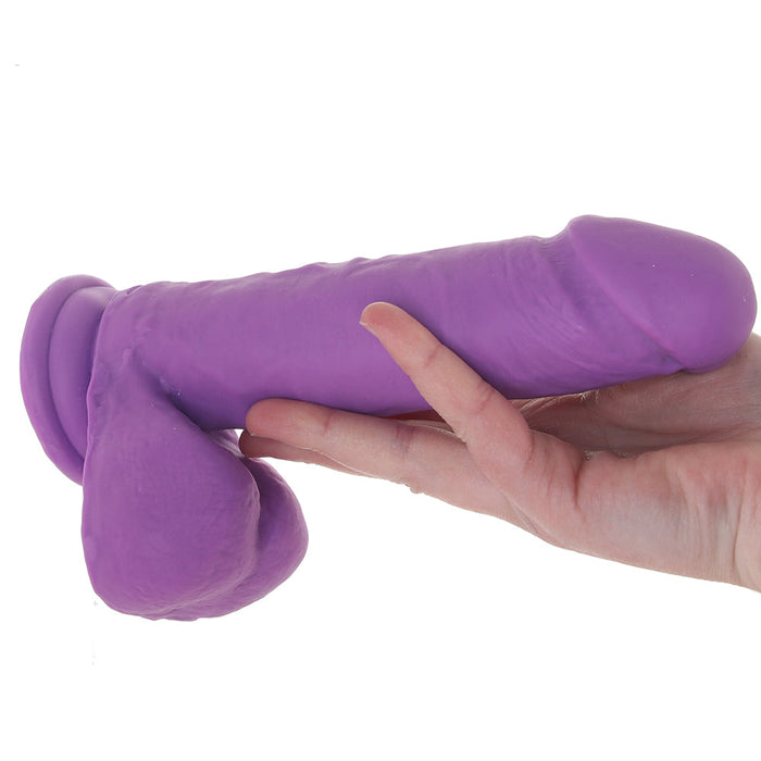 Neo 8 Inch Dual Density Ballsy Dildo in Purple