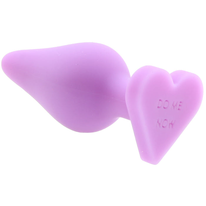 Candy Hearts Do Me Now Small Butt Plug in Purple