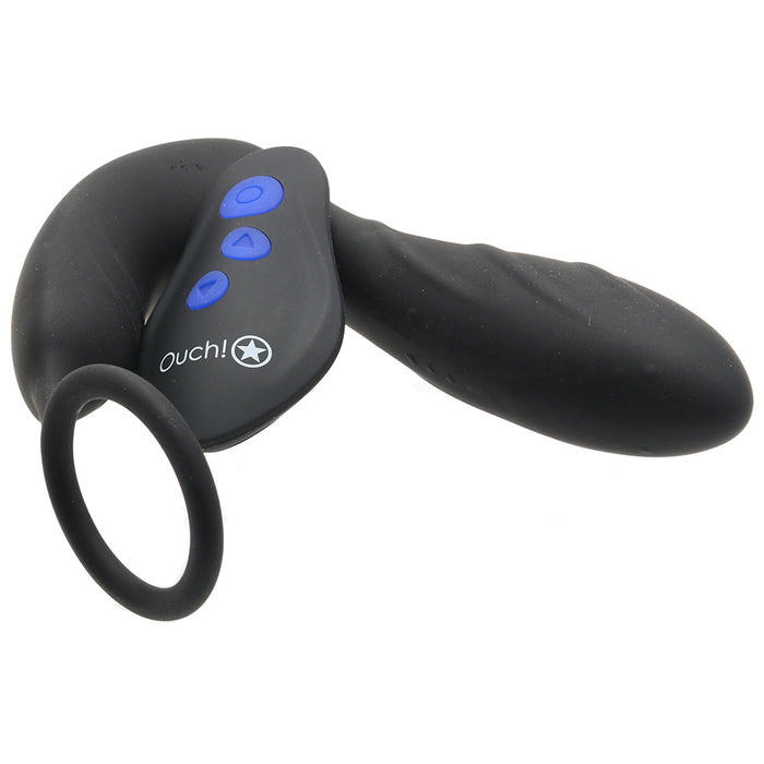 Ouch! E-Stim Vibrating Butt Plug with Ring