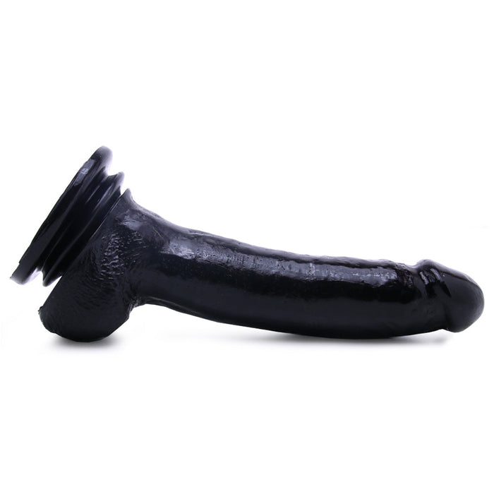 Basix 9 Inch Suction Cup Dildo in Black