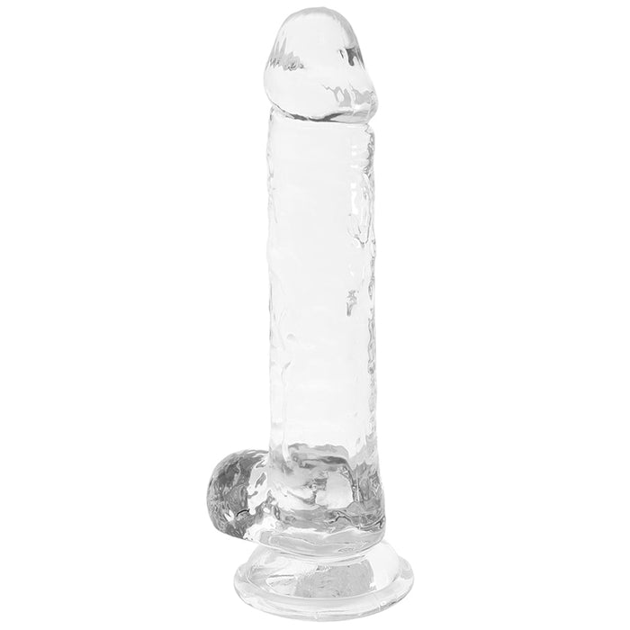 RealRock 7 Inch Realistic Ballsy Dildo in Crystal Clear