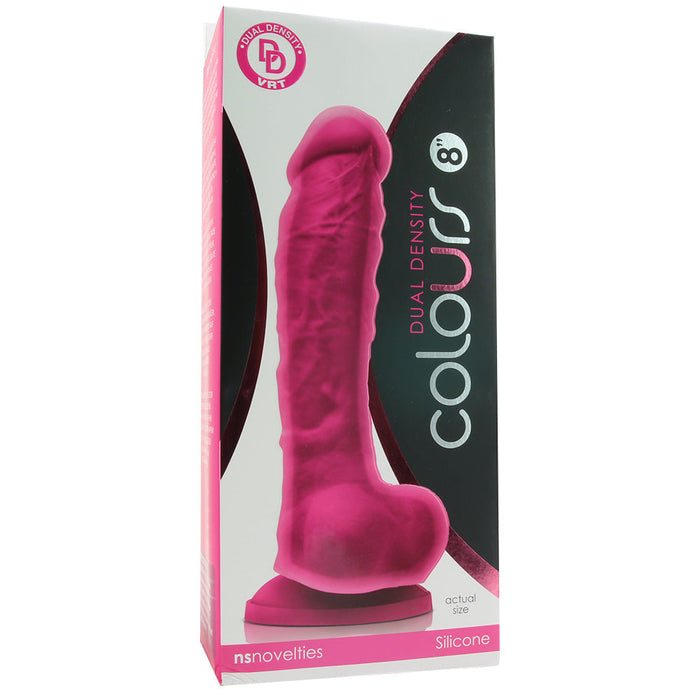 Colours 8" Dual Density Silicone Dildo in Pink